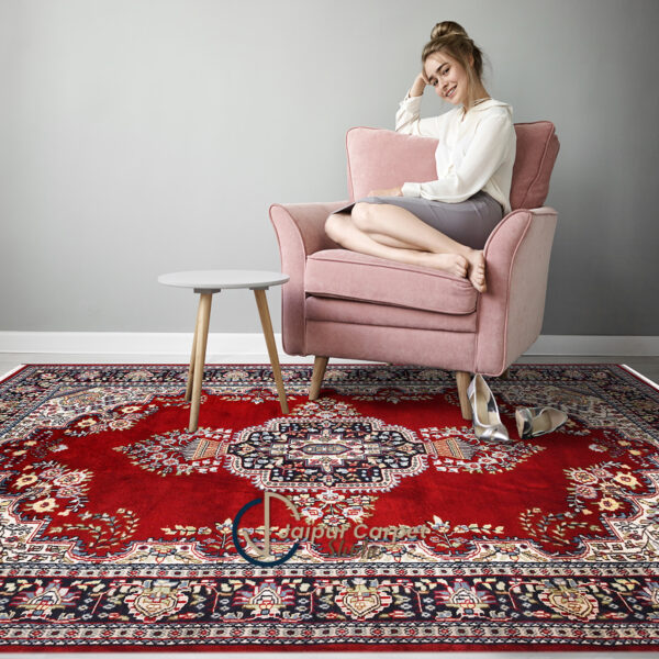 Gulzar-e-Kashmir – Hand-Knotted Wool-Silk Kashmiri Carpet - Image 2