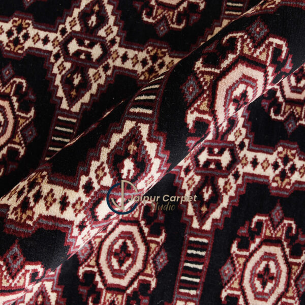 Obsidian Trellis – Hand-Knotted Bokhara Wool Rug - Image 4