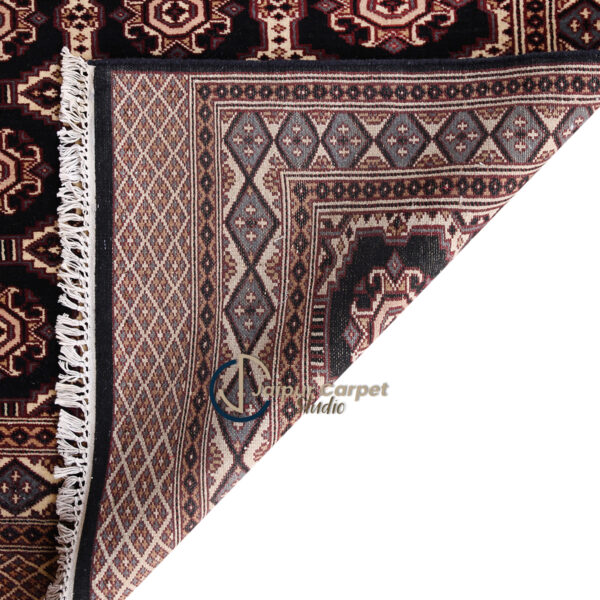 Obsidian Trellis – Hand-Knotted Bokhara Wool Rug - Image 7
