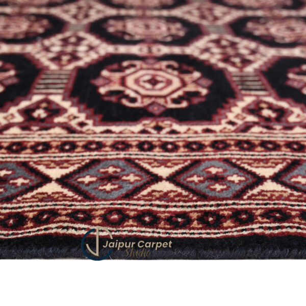Obsidian Trellis – Hand-Knotted Bokhara Wool Rug - Image 6