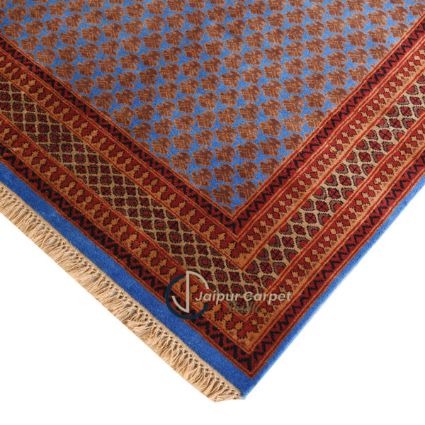 Cobalt Vine – Hand-Knotted Pure Wool Rug - Image 6