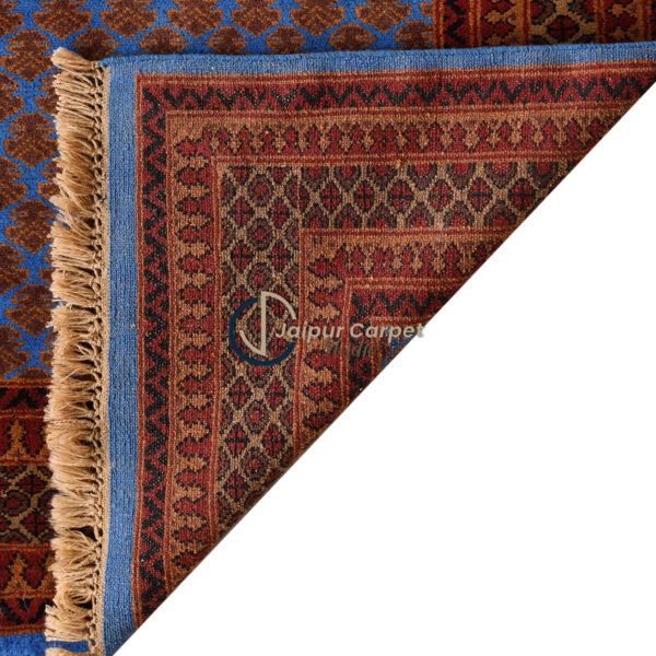 Cobalt Vine – Hand-Knotted Pure Wool Rug - Image 7