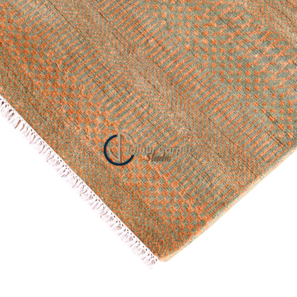 Sandstone Serenade – Textured Wool Silk Rug in Earthy Tones - Image 5