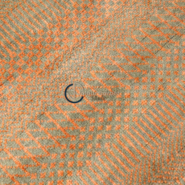 Sandstone Serenade – Textured Wool Silk Rug in Earthy Tones - Image 3