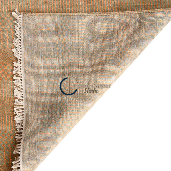 Sandstone Serenade – Textured Wool Silk Rug in Earthy Tones - Image 7