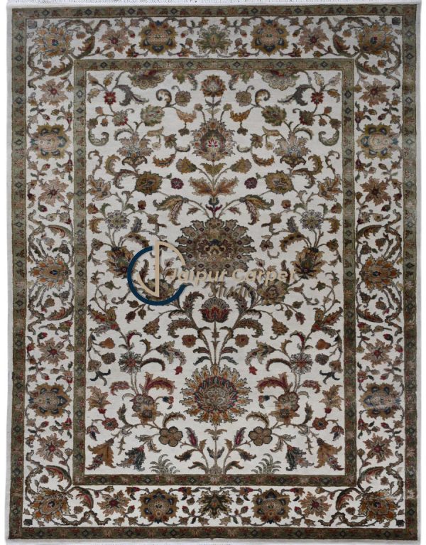 Taj Majesty – Hand-Carved Wool Silk Rug Inspired by Taj Mahal