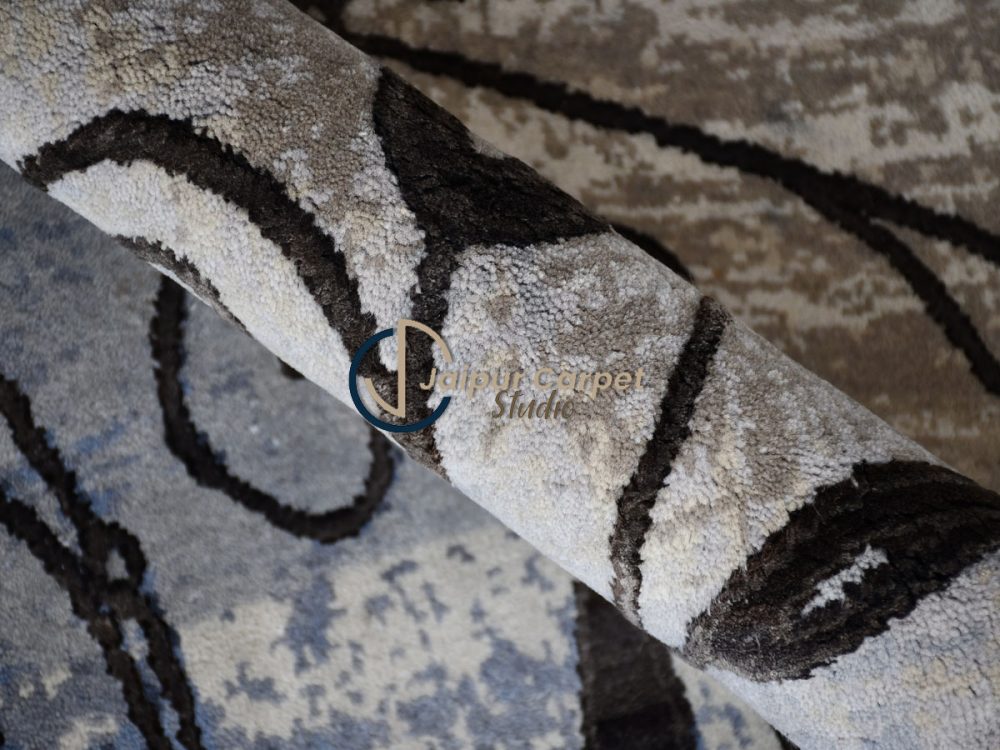 Ethereal Vine – Handcrafted Wool-Silk Rug with Embossed Elegance - Image 5