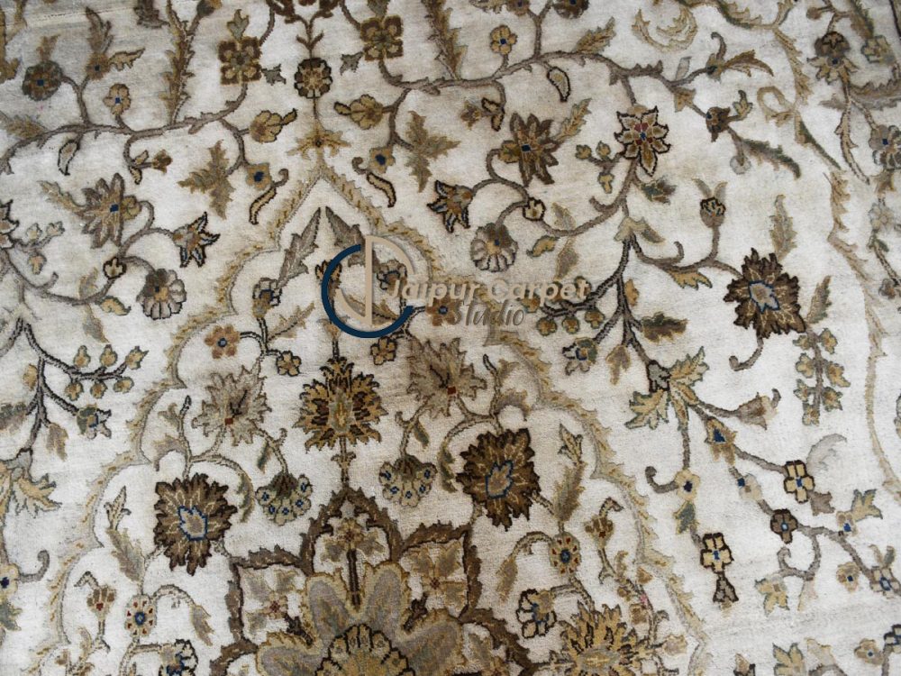Regal Ivory Garden Rug – A Floral Symphony - Image 3