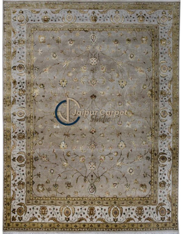 Imperial Serenity - Hand-Knotted Ziegler Rug in Sky & Sand.