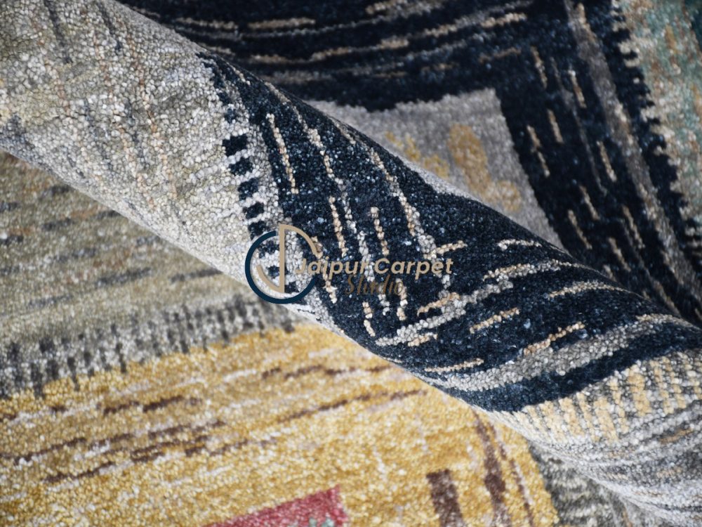Harmonic Mosaic – Hand-Knotted Multicolor Wool Rug - Image 4