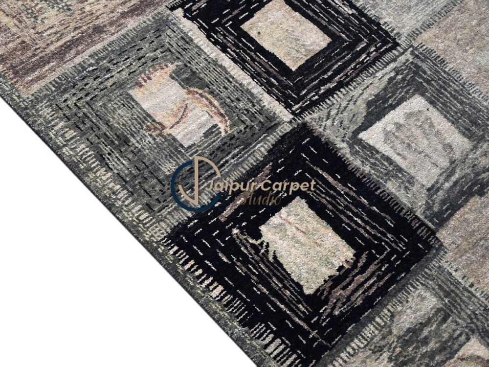 Eclipse Fade – Modern Gradient Hand-Knotted Rug - Image 6