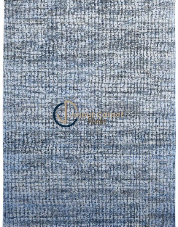 Cerulean Fusion – Handwoven Modern Blue Texture Rug