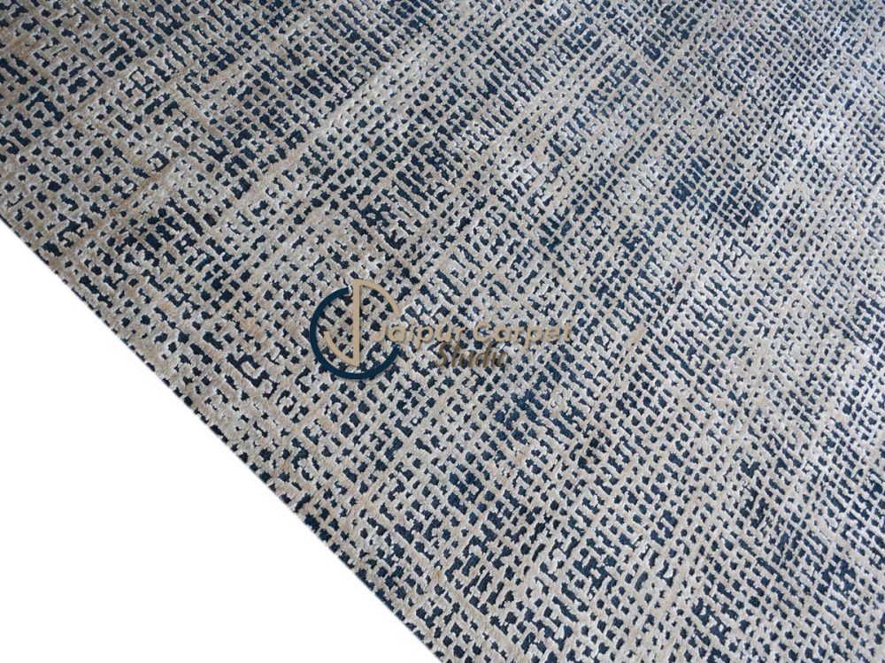 Dark Grey Textured Wool Premium Quality Rug - Image 5