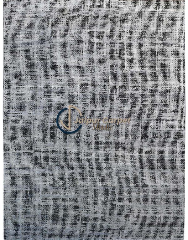 Dark Grey Textured Wool Premium Quality Rug