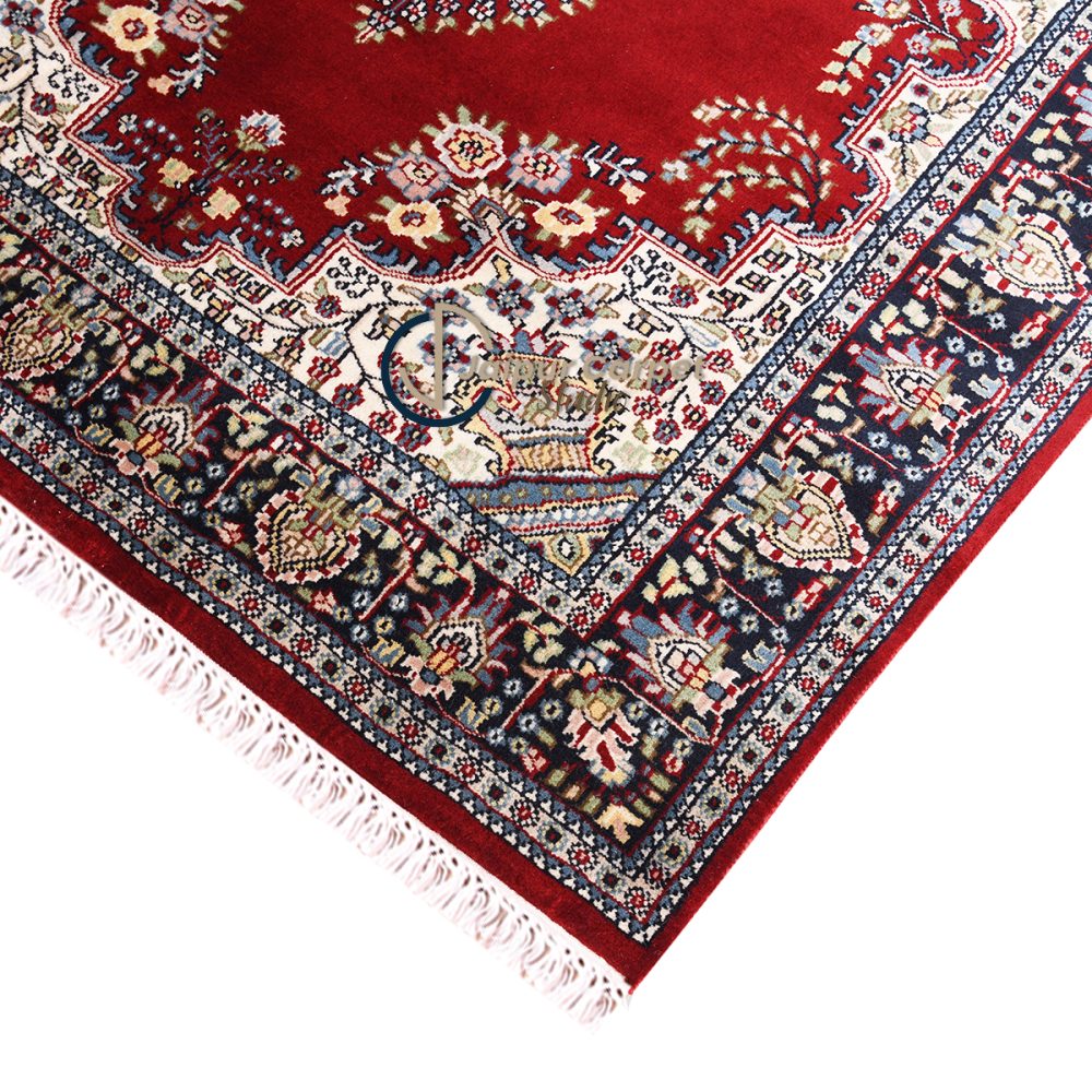 Gulzar-e-Kashmir – Hand-Knotted Wool-Silk Kashmiri Carpet - Image 6