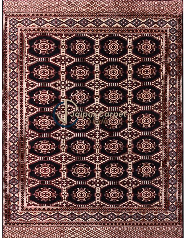 Obsidian Trellis – Hand-Knotted Bokhara Wool Rug