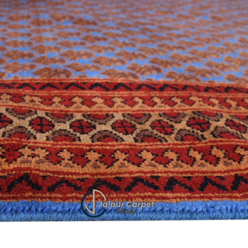 Cobalt Vine – Hand-Knotted Pure Wool Rug - Image 5