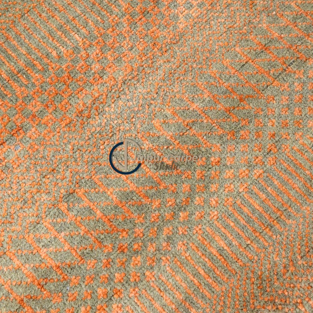 Sandstone Serenade – Textured Wool Silk Rug in Earthy Tones - Image 3