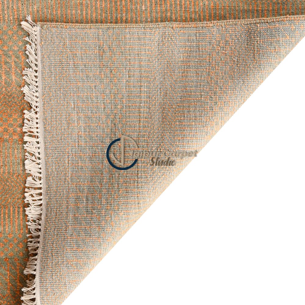 Sandstone Serenade – Textured Wool Silk Rug in Earthy Tones - Image 7