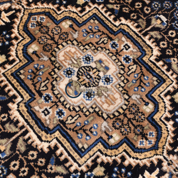 Indigo Canopy – Persian Elegance in Hand-Carded Wool - Image 3