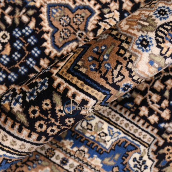 Indigo Canopy – Persian Elegance in Hand-Carded Wool - Image 4