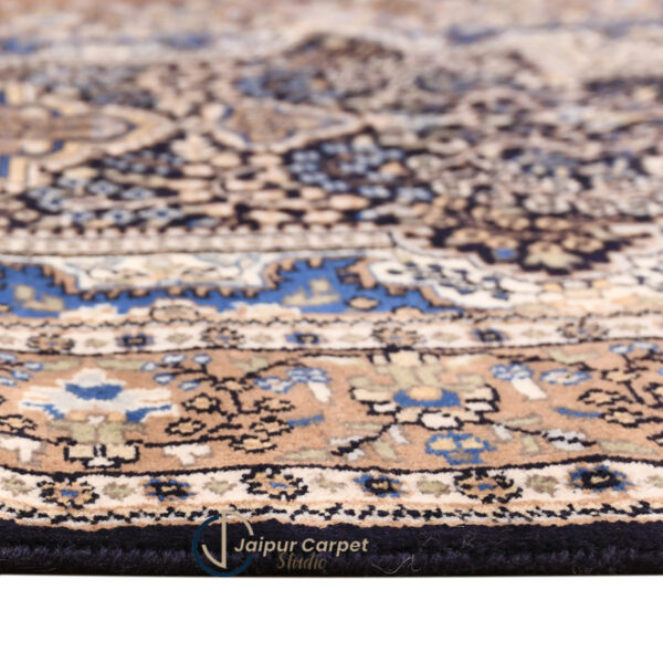 Indigo Canopy – Persian Elegance in Hand-Carded Wool - Image 6