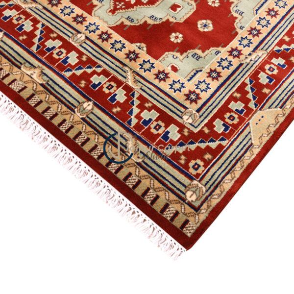 Crimson Majesty – Handwoven Afghan Wool Carpet - Image 5