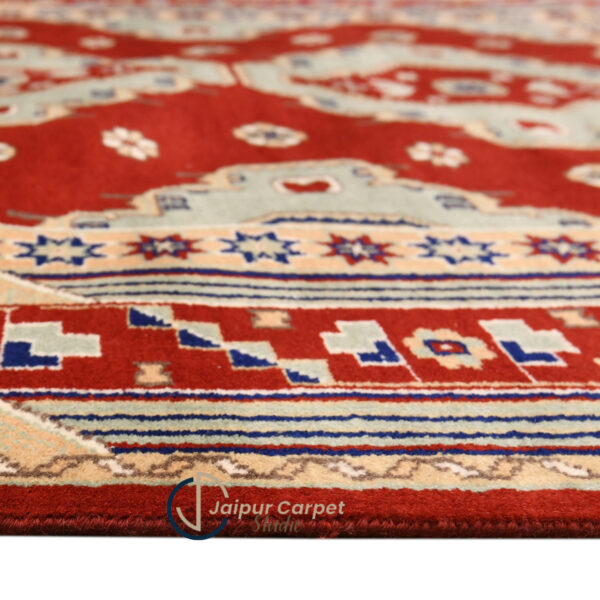 Crimson Majesty – Handwoven Afghan Wool Carpet - Image 6
