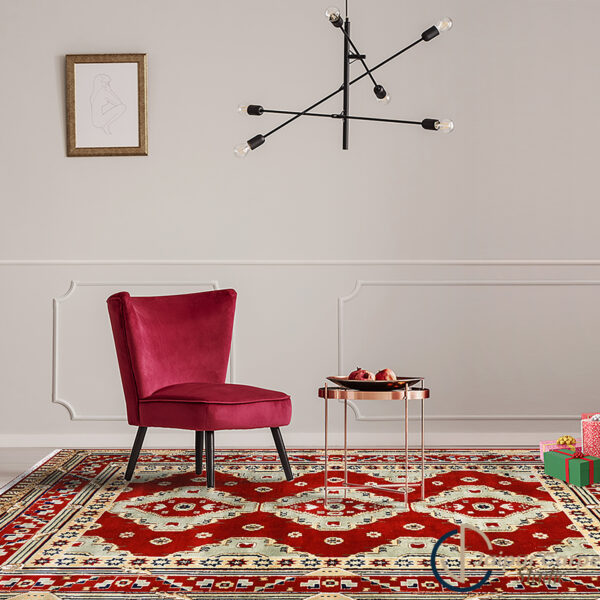 Crimson Majesty – Handwoven Afghan Wool Carpet - Image 2