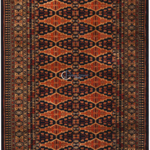 Amber Loom – Handwoven Turkish Rug in Rust and Midnight