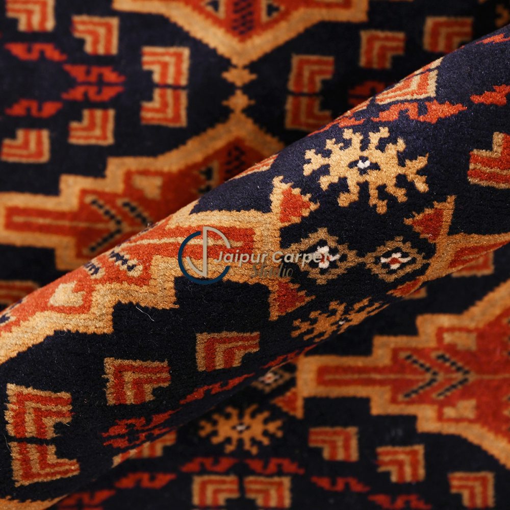 Amber Loom – Handwoven Turkish Rug in Rust and Midnight - Image 4