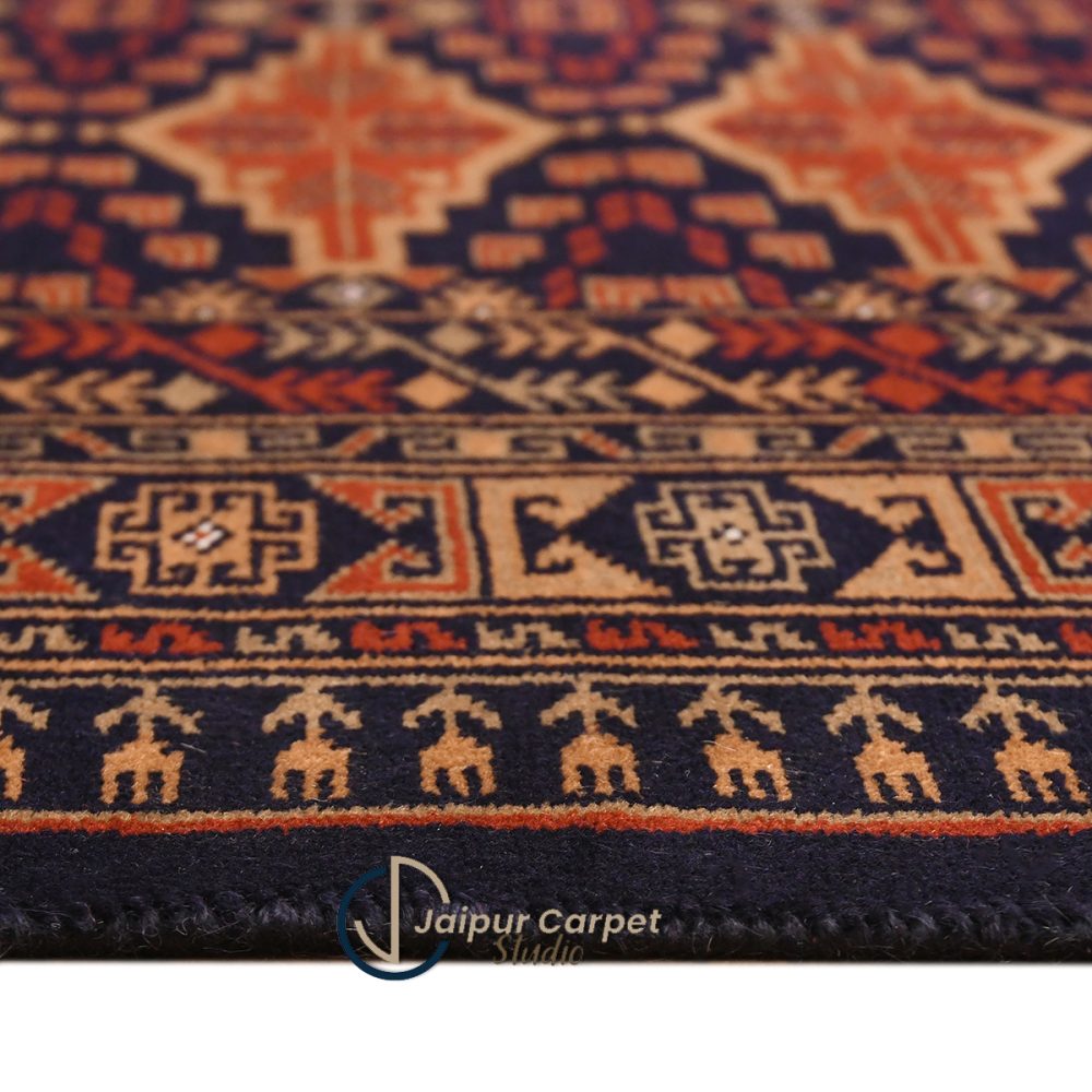 Amber Loom – Handwoven Turkish Rug in Rust and Midnight - Image 6