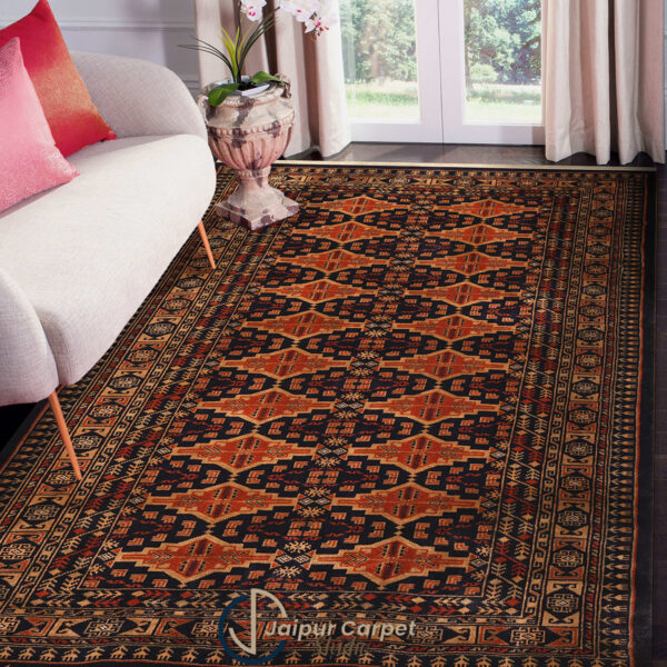 Amber Loom – Handwoven Turkish Rug in Rust and Midnight - Image 2