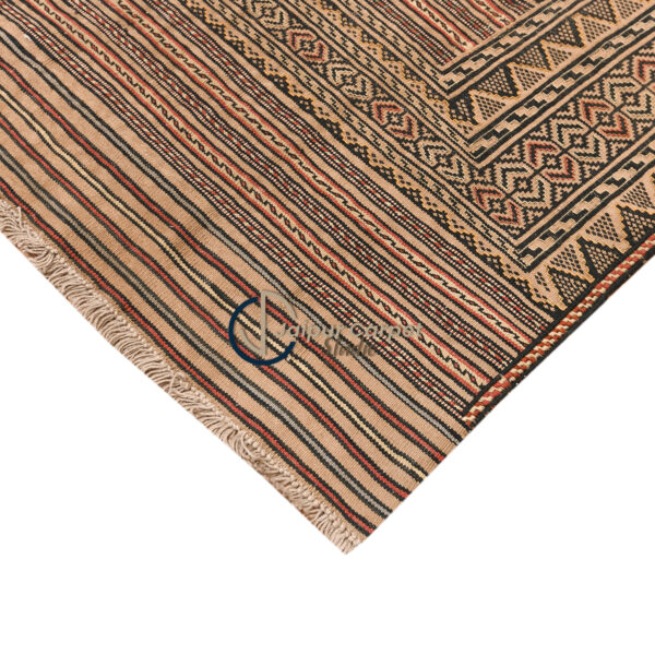 Desert Stripes – Low-Pile Handwoven Afghani Kilim Carpet - Image 5