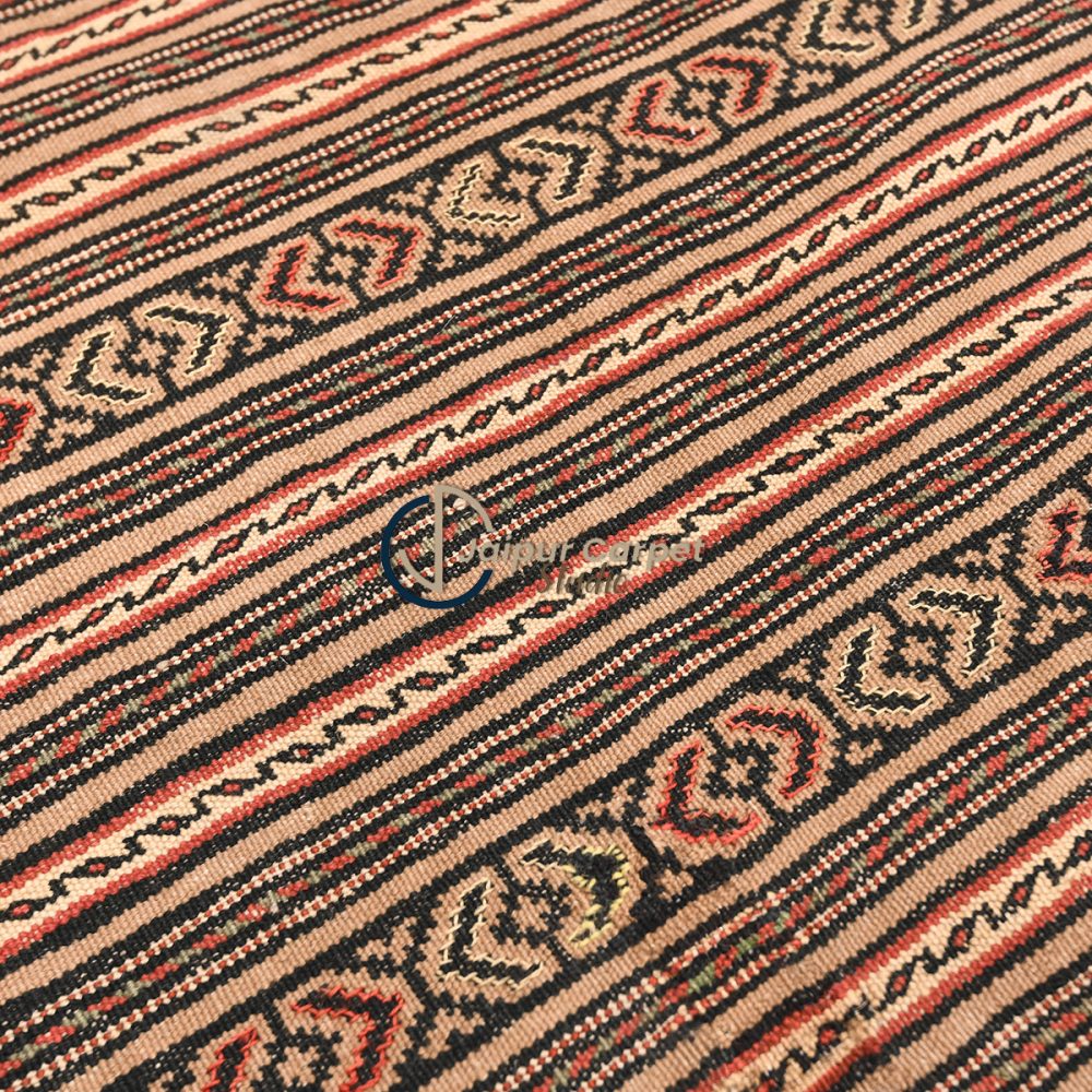 Desert Stripes – Low-Pile Handwoven Afghani Kilim Carpet - Image 3