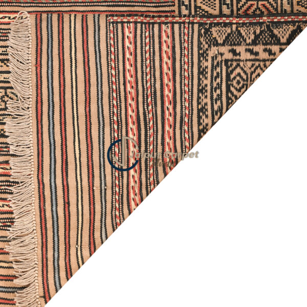 Desert Stripes – Low-Pile Handwoven Afghani Kilim Carpet - Image 7