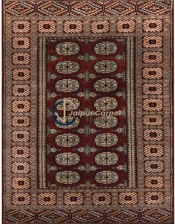 Ruby Medallion – Moroccan-Inspired Hand-Knotted Carpet
