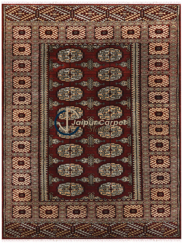 Ruby Medallion – Moroccan-Inspired Hand-Knotted Carpet