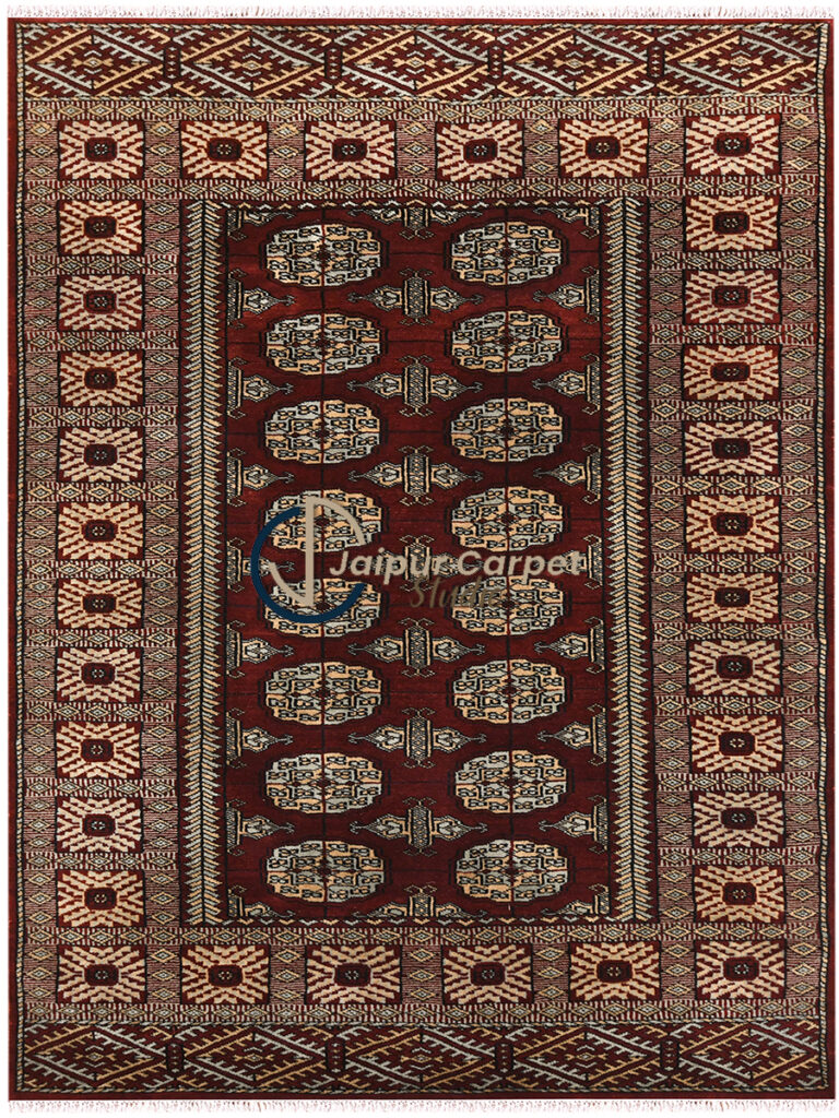 Ruby Medallion – Moroccan-Inspired Hand-Knotted Carpet