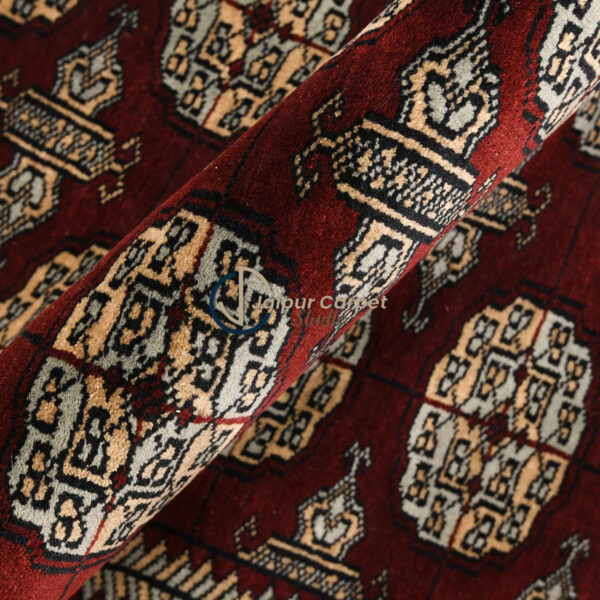 Ruby Medallion – Moroccan-Inspired Hand-Knotted Carpet - Image 3