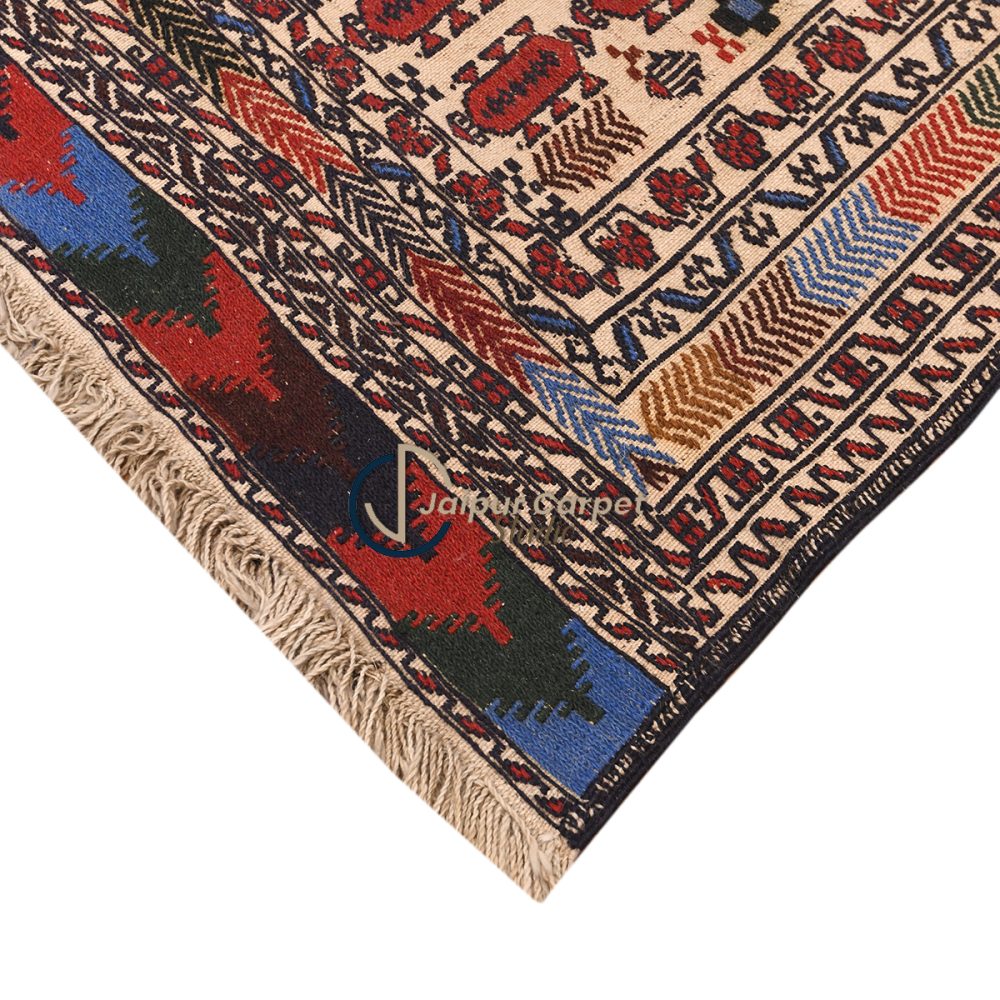 Moroccan Kilim Majesty – Handwoven Tribal Wool Rug - Image 5
