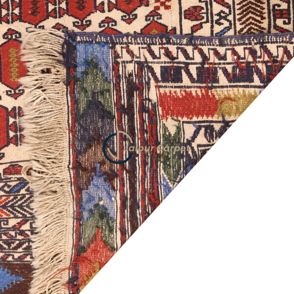 Moroccan Kilim Majesty – Handwoven Tribal Wool Rug - Image 7
