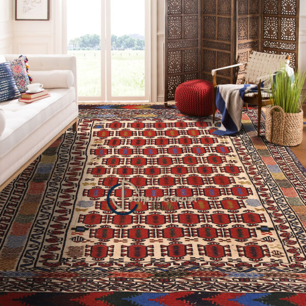Moroccan Kilim Majesty – Handwoven Tribal Wool Rug - Image 2