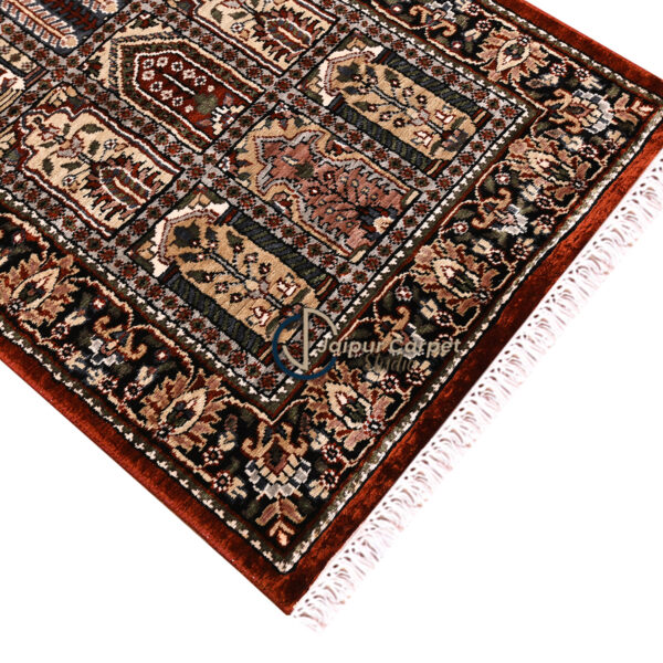 Silken Tabriz – Hand-Knotted Persian Silk Runner Rug - Image 5