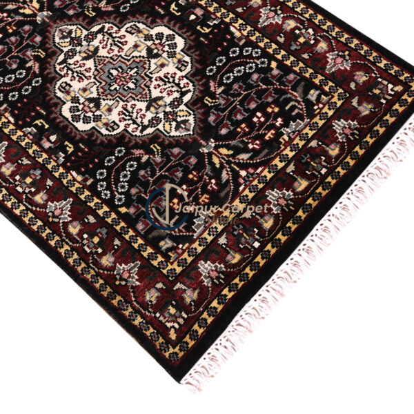 Velvet Oasis – Handwoven Persian Silk Runner with Mughal Elegance - Image 5