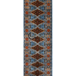 Cerulean Dynasty Runner – Wool Persian-Mughal Carpet