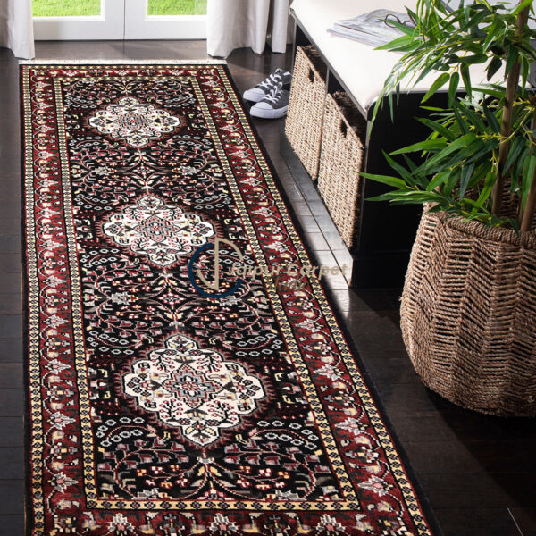 Velvet Oasis – Handwoven Persian Silk Runner with Mughal Elegance - Image 2