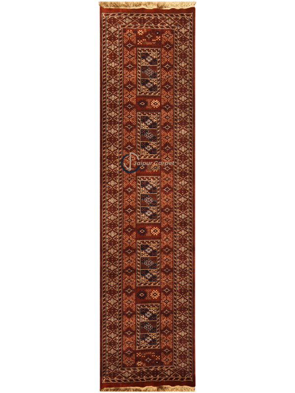 Garnet Elegance – Tribal Wool Runner Rug