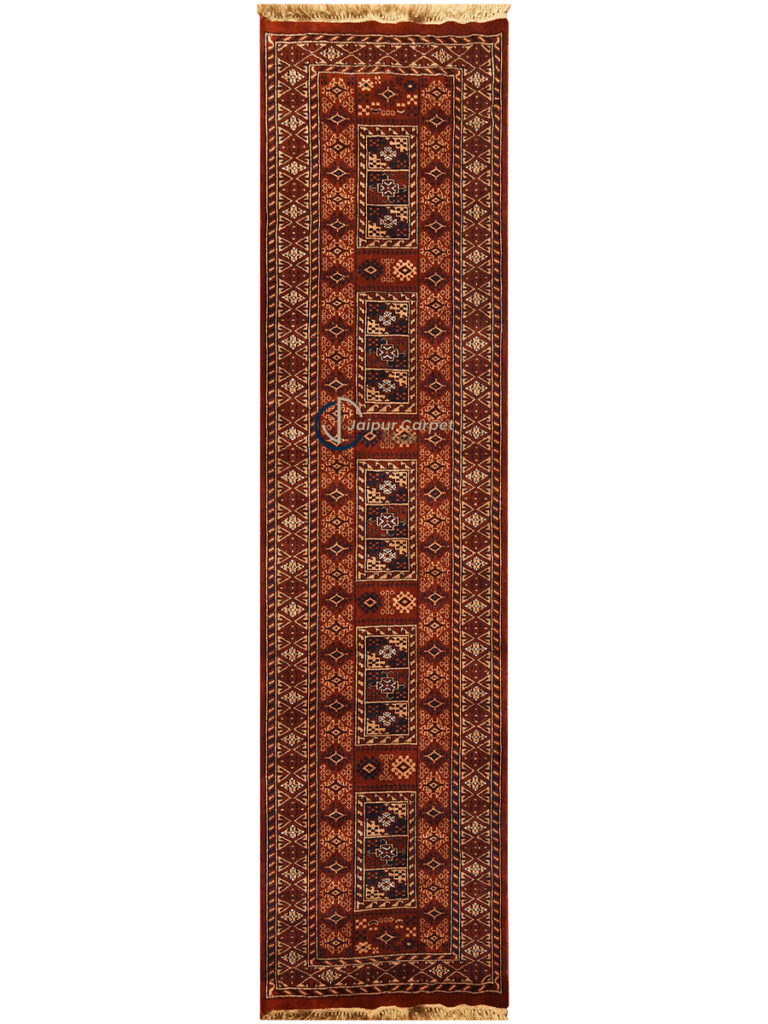Garnet Elegance – Tribal Wool Runner Rug