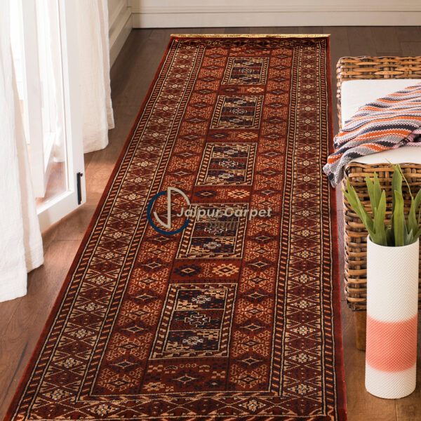 Garnet Elegance – Tribal Wool Runner Rug - Image 2
